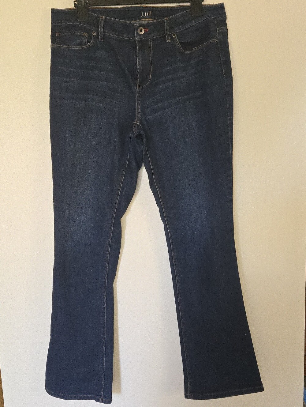 J. Jill Authentic Fit Slim Bootcut Jeans Size 10 Stretch Dark Wash Denim Western